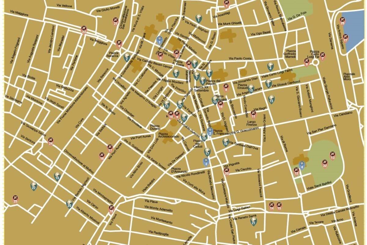 Mappa Mosaico contemporaneo di Ravenna.