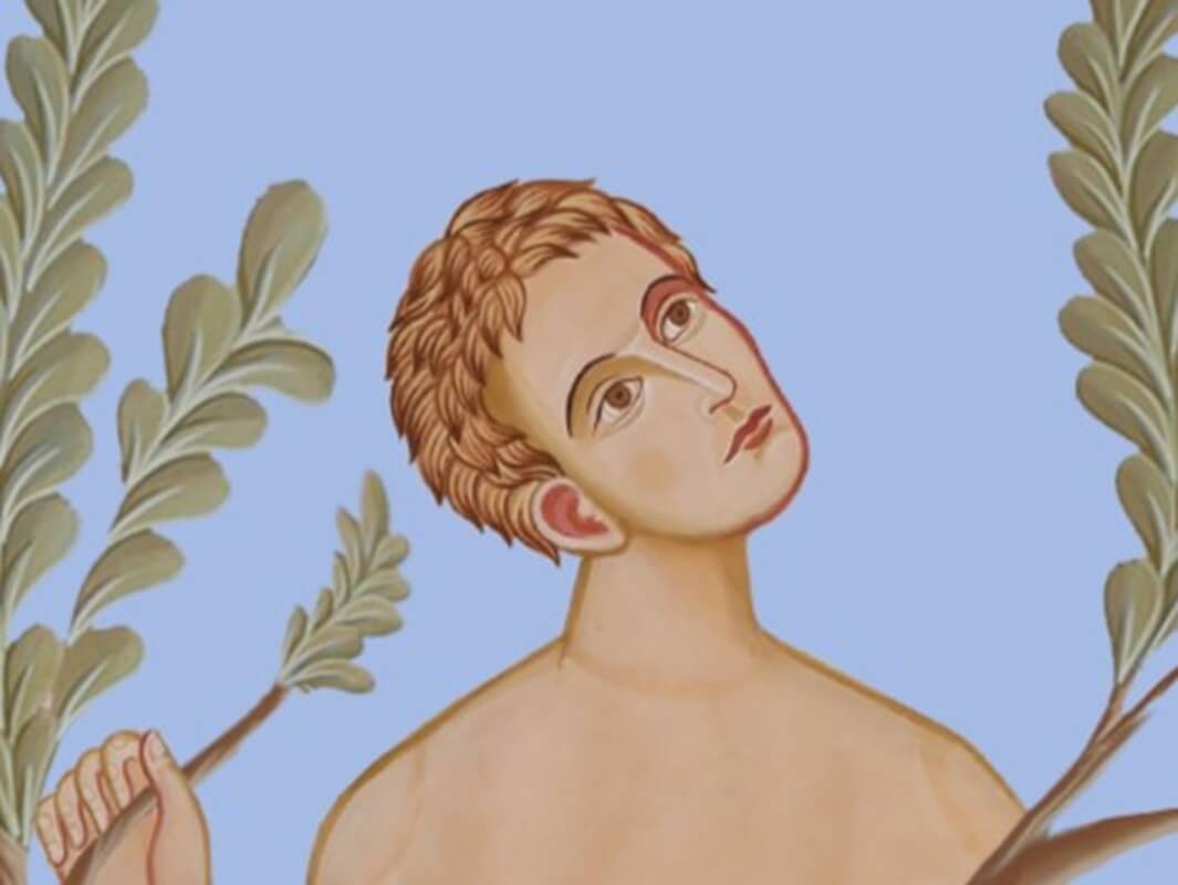 Dettaglio di un'opera dipinta di Ismaele Nones