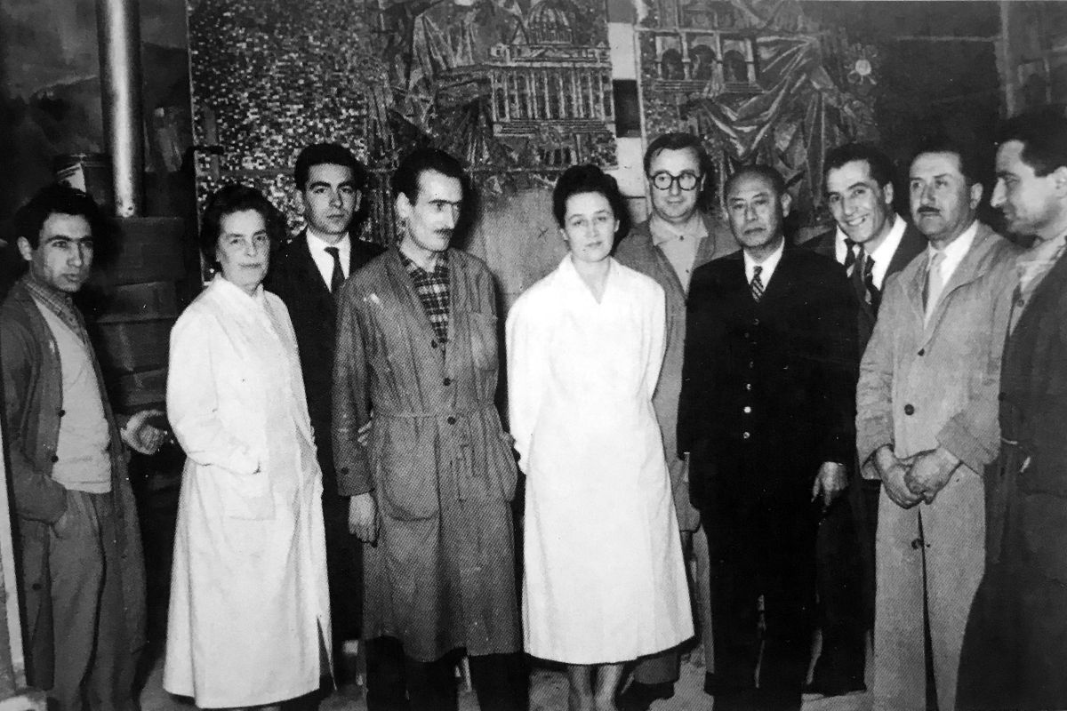 Foto dei componenti del Gruppo Mosaicisti Ravenna