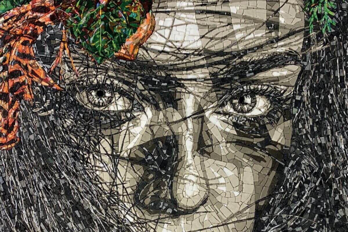 Mosaico che rappresenta il viso di una donna