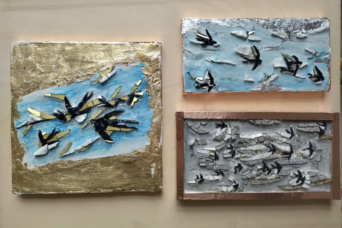 Foto di tre mosaici