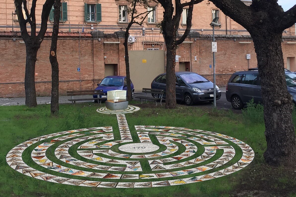 Foto del labirinto in mosaico.